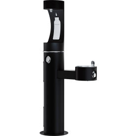 Elkay ezH2O Outdoor Bottle Filling Station with Drinking Fountain, Freeze Resistant, Black