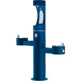 Elkay Outdoor Tubular Fountain with Upper Bottle Filling, Blue