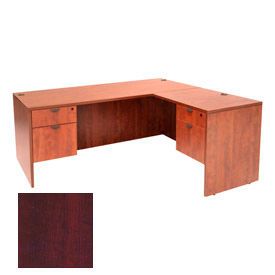 60 Inch L Desk with 47 Inch Right Return in Mahogany - Manager Series