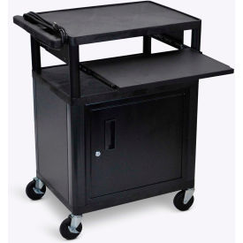 Luxor Security AV Cart with Pull-Out Laptop Shelf
