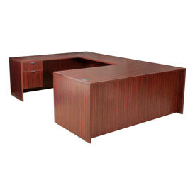 71 Inch U Shape Workstation in Mahogany - Manager