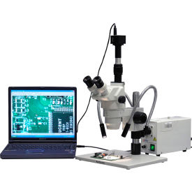 2X-225X Trinocular Stereo Zoom Microscope with Large Stand & 1.3MP Camera