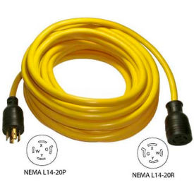 25', 20A Generator Power/Extension Cord with NEMA L14-20P to L14-20R