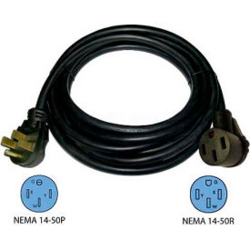 50-Ft 50-Amp RV Camp Power Straight Blade Extension Cord, NEMA 14-50P to NEMA 14-50R