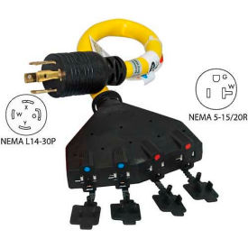 1.5' Generator Power Cord with NEMA L14-30P to 5-15/20R 30A