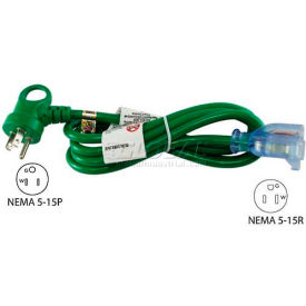 6', 13A, 16/3 SJT I-Ring Indoor Extension Cord with Glow Indicator, NEMA 5-15P/R