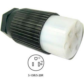 15 to 20-Amp Straight Blade Connector with NEMA 5-15/20R Female End, 2 Pole-3 Wire