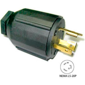 20-Amp Locking Assembly Plug with NEMA L5-20P Male End, 2 Pole- 3 Wire.