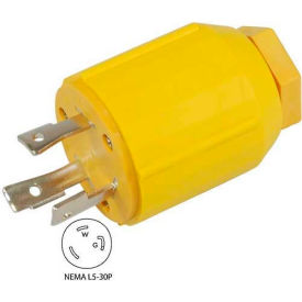 30-Amp Locking Assembly Plug with NEMA L5-30P Male End, 2 Pole- 3 Wire