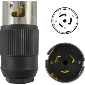 50-Amp California Stardard AC Locking Assembly Plug, 3 Pole- 4 Wire
