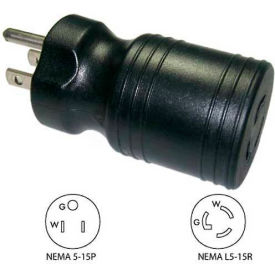 15-Amp Locking Adapter U.S. 3 Prong Male Plug To 15 Amp Locking Female Connector