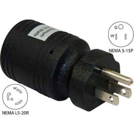 15 to 20-Amp Locking Adapter with NEMA 5-15P to L5-20R, Black