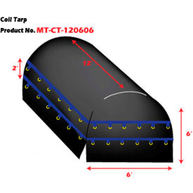 Flatbed Truck Tarp, Light Weight Coil Tarp, 12' x 6' x 6', Black