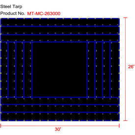 Heavy Duty Flatbed Truck Tarp, Machinery Tarp, 26'W x 30'L, Black