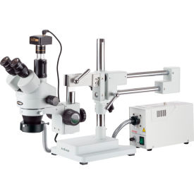 3.5X-90X Simul-Focal Trinocular Boom Microscopy System & 5MP Digital Camera