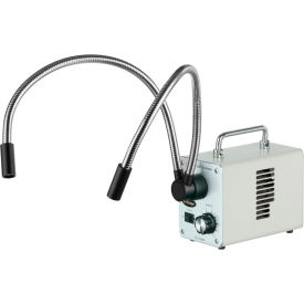 50W LED Fiber Optic Dual Gooseneck Lights Microscope Illuminator