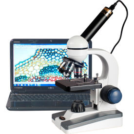 40X-1000X LED Coarse & Fine Focus Science Student Microscope with 5MP USB Camera