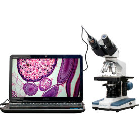 40X-2500X LED Digital Binocular Compound Microscope with 3D Stage + USB Camera