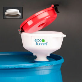 8" ECO Funnel with 2" NPT Fine Thread Cap Adapter, Red Lid