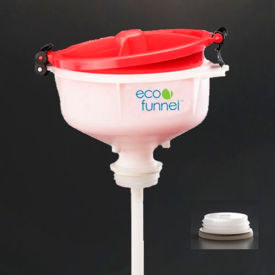 8" ECO Funnel with 2" Coarse Thread Cap Adapter, Red Lid