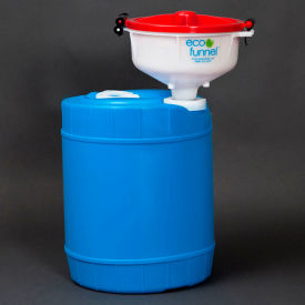 8" ECO Funnel System, 5 Gallon Blue Drum, Red Lid