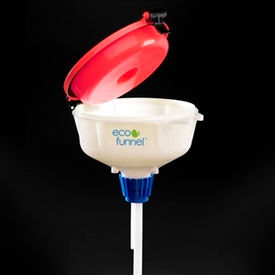8" ECO Funnel with 38-430 Cap Adapter, Red Lid