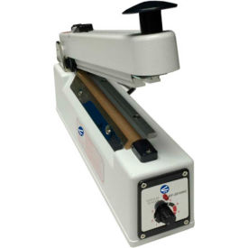 KF Series 8" Hand Impulse Sealer w/ Sliding Cutter, 10mm Seal Width