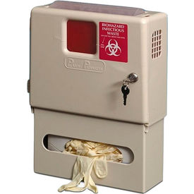 Wall Mounted Sharps Disposal System with Sharps Container and Glove Dispenser