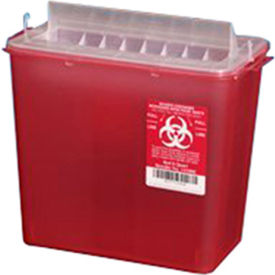 5-Quart Sharps Container, Horizontal Entry, Red, Case of 20