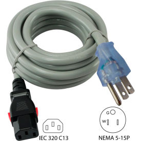 15A Power Supply Cord with Push Lock, NEMA 5-15P to IEC C19