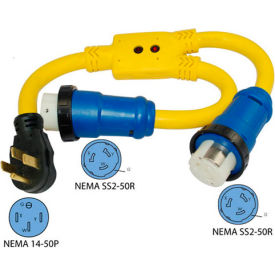 50 Amp RV Camp Power Y Adapter Cord, NEMA 14-50P to 2- SS2-50R