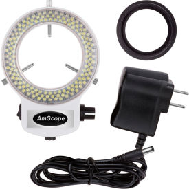 White Adjustable 144-LED Ring Light Illuminator For Stereo Microscope