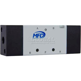 Air Pilot Valve, 5 Port, 2 Pos, Dbl Control, 3/8" NPT, 1/4" NPT Exh, Cv=1.67