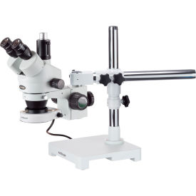 3.5X-45X Trinocular Zoom Stereo Microscope on Boom Stand with 80-LED Light