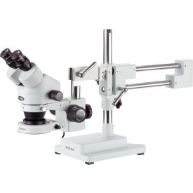7X-45X Binocular Stereo Zoom Microscope with 80-LED Light & Double-Arm Stand