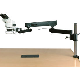 7X-45X Binocular Articulating Zoom Stereo Microscope with Clamp & 144-LED Light
