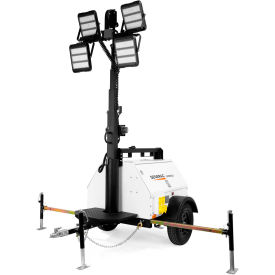 Generac Mobile Diesel Vertical LED Light Tower, Wide-Body, 8kW, Mitsubishi Engine & Electric Winch