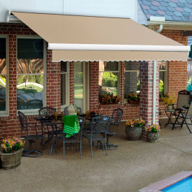Retractable Awning Left Motor 10'W x 8'D x 10"H Linen