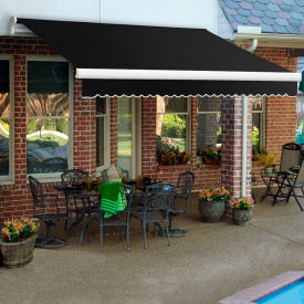 Retractable Awning Left Motor 16'W x 10'D x 10"H Black