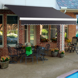 Retractable Awning Right Motor 12'W x 10'D x 10"H Gun Metal Gray