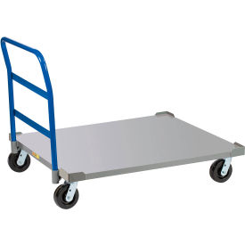 Pallet Dolly with Handle - 42 x 48 Solid Deck & Load Retainers