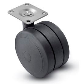 Swivel Top Plate Soft Tread Caster - 50mm Dia. Black