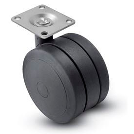 Swivel Top Plate Soft Tread Caster - 60mm Diameter Black