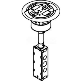 Poke-Thru Flange & Slider Holder, Assembled Unit, Flush, Brass