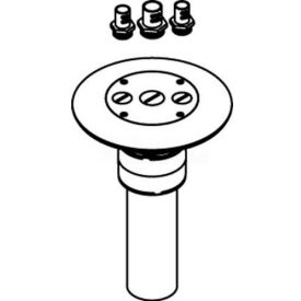 Poke-Thru Furniture Feed Unit, Assembled, (1) 3/4" & (2) 1/2" Screw Plug, Black
