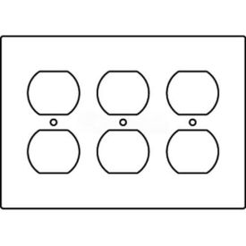 Floor Box 3-Gang Duplex Receptacle Device Plate