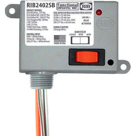 Enclosed Power Relay, 20A, SPST-NO, 24VAC/DC/208-277VAC, Override