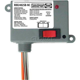 Enclosed Power Relay, 20A, SPST-NC, 24VAC/DC/208-277VAC, Override