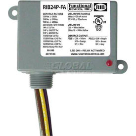 Enclosed Polarized Relay, 20A, DPDT, 24VAC/VDC