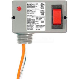 Enclosed Polarized Relay, 10A, SPST, 24VAC/VDC, Override Switch